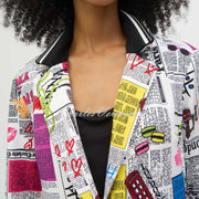 Joseph Ribkoff Magazine Print Blazer Jacket - Style 252088