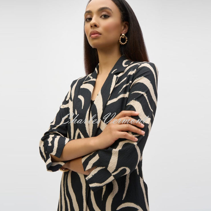 Joseph Ribkoff Seersucker Abstract Print Blazer Jacket - Style 252152