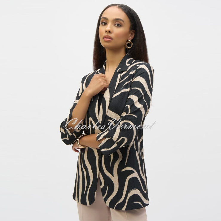 Joseph Ribkoff Seersucker Abstract Print Blazer Jacket - Style 252152