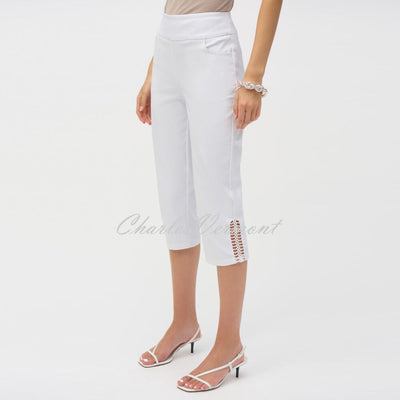 Joseph Ribkoff Capri Trouser With Decorative Ladder Detail - Style 252192 (White)