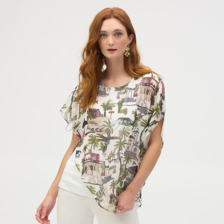 Joseph Ribkoff Jungle Print Poncho Top - Style 252228