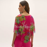 Joseph Ribkoff Metallic Floral Print Poncho Top - Style 252720