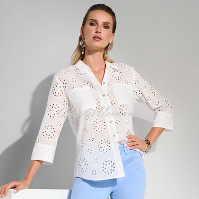 Joseph Ribkoff Broderie Anglaise Blouse - Style 252928