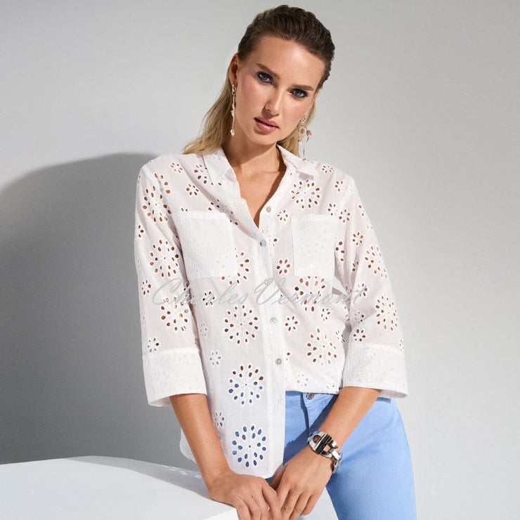 Joseph Ribkoff Broderie Anglaise Blouse - Style 252928