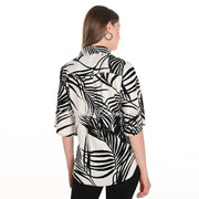 Frank Lyman Palm Leaf Print Zip Top - Style 256202