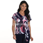 Frank Lyman Top With Tied Knot Hem - Style 256349