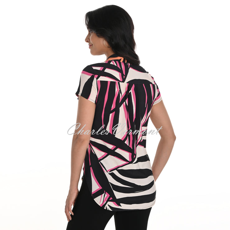 Frank Lyman Abstract Print Zip Top - Style 256405