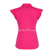 Dolcezza 'Golf' Top With Ruffle Sleeve - Style 34505 (Fucshia)