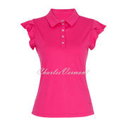 Dolcezza 'Golf' Top With Ruffle Sleeve - Style 34505 (Fucshia)