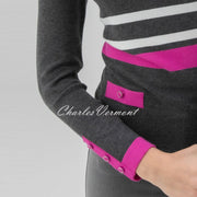 Marble Striped Sweater - Style 6326-222 (Magenta / Charcoal / White)