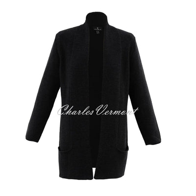 Marble Longline Cardigan - Style 6391-101 (Black)