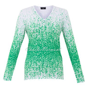 Marble Sweater - Style 6504-198 (White / Green)