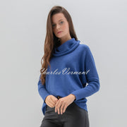 Marble Sweater With Rhinestone Detail - Style 6733-225 (Indigo)