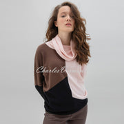 Marble Cowl Neck Sweater - Style 6765-120 (Pink / Chocolate / Black)