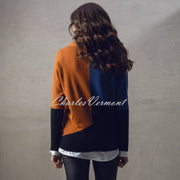 Marble Cowl Neck Sweater - Style 6765-224 (Rust / Indigo / Black)