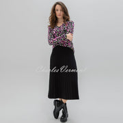 Marble Pleated Knit Skirt - Style 7123-101 (Black)