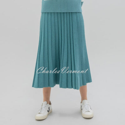 Marble Pleated Knit Skirt - Style 7176-223 (Sea Foam)