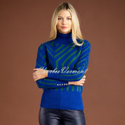 Marble Sweater - Style 7185-210 (Royal Blue / Green)