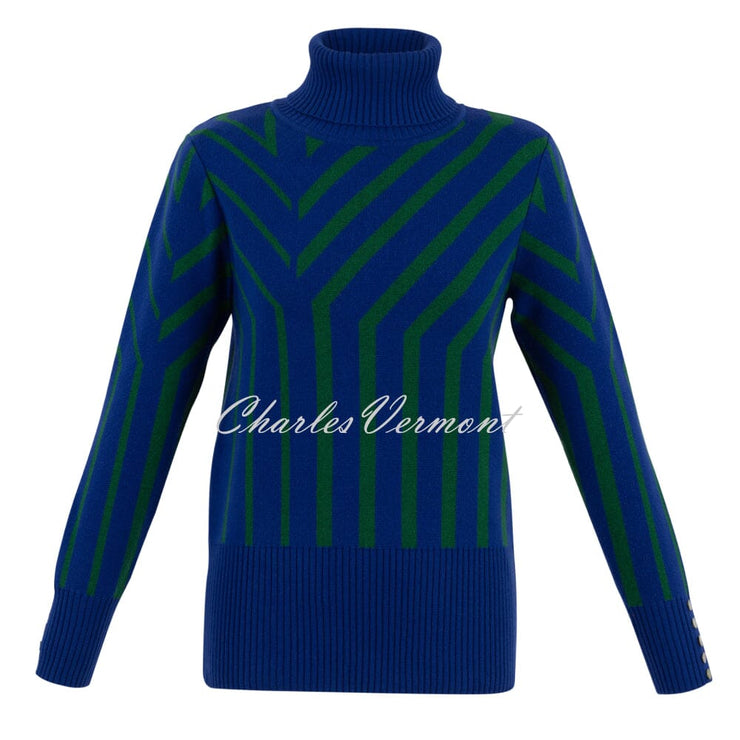 Marble Sweater - Style 7185-210 (Royal Blue / Green)