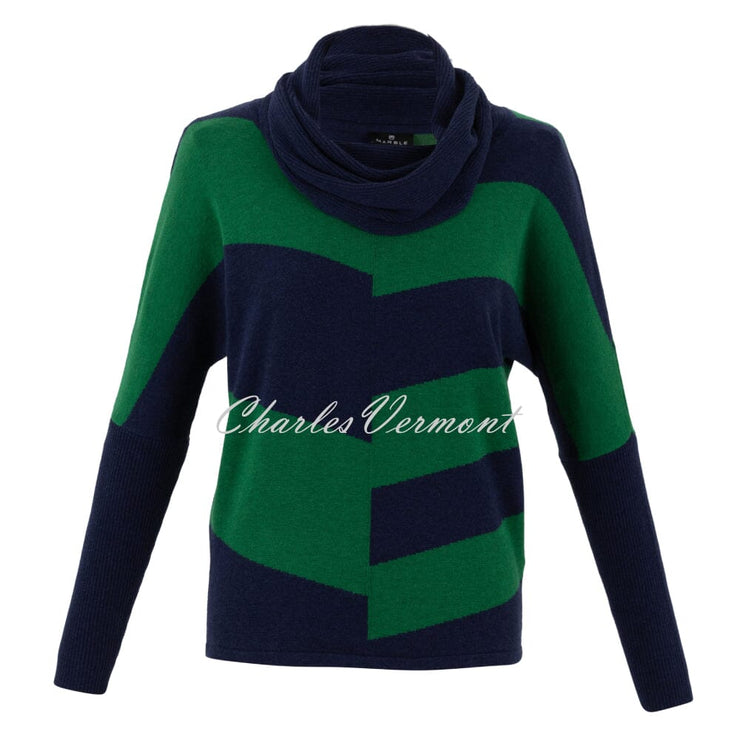 Green cowl outlet neck sweater