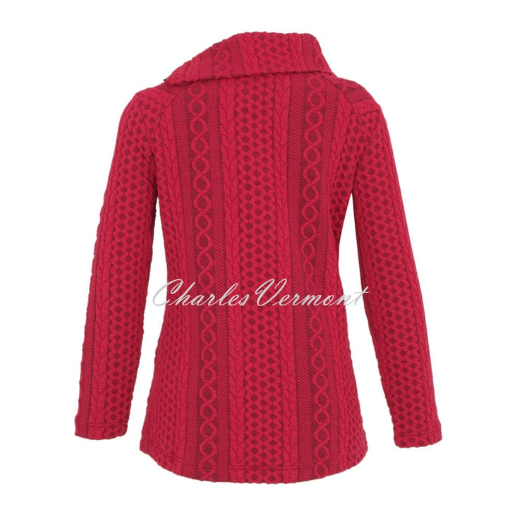 Dolcezza 'Colourful Sporty Chic' Patterned Sweater - Style 74200 (Fuchsia)