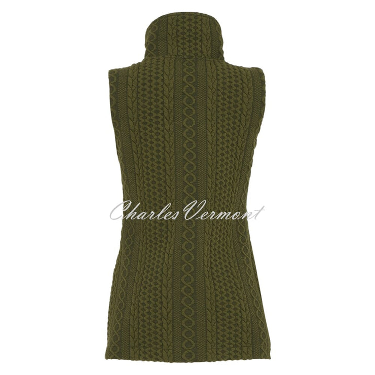 Dolcezza 'Colourful Sporty Chic' Patterned Gilet - Style 74201 (Khaki)