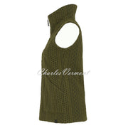 Dolcezza 'Colourful Sporty Chic' Patterned Gilet - Style 74201 (Khaki)