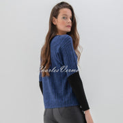 Marble Zip Sweater - Style 7533-225 (Indigo / Black)