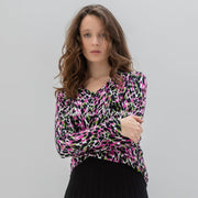 Marble Printed Sweater - Style 7534-221 (Citrus / Magenta / Multi)