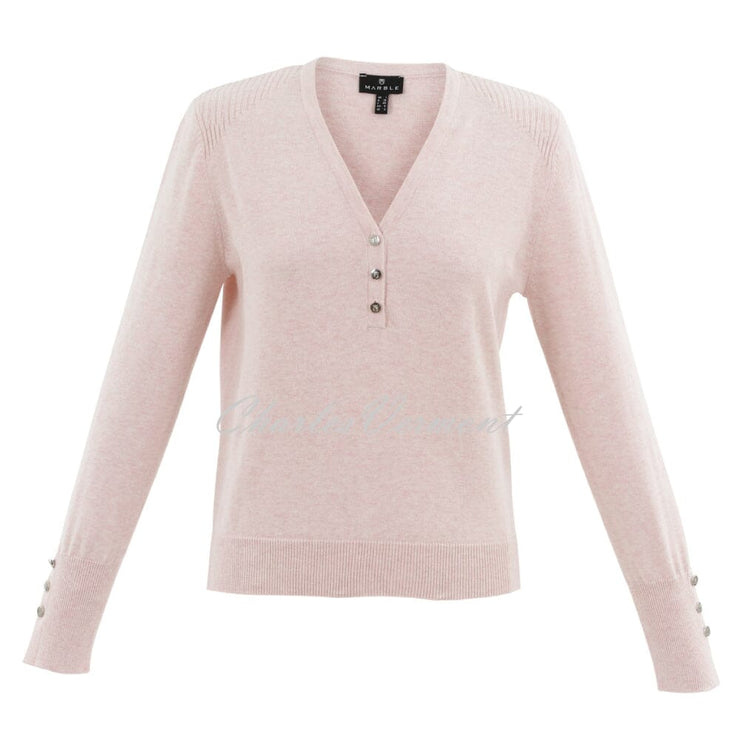 Marble V-Neck Sweater - Style 7580-120 (Pink)