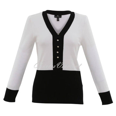 Marble Sweater - Style 7666-104 (Ivory / Black)