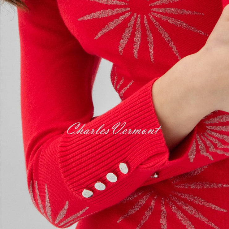 Marble Starburst Print Sweater - Style 7674-109 (Red)