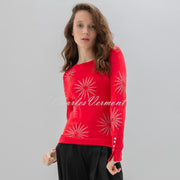 Marble Starburst Print Sweater - Style 7674-109 (Red)