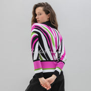 Marble Printed Sweater - Style 7677-222 (Magenta / Multi)