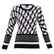 Marble Geometric Print Sweater - Style 7678-105 (Charcoal)