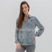 Marble Printed Blouse - Style 7691-223 (Sea Foam / Multi)