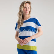 Marble Striped Knit Top - Style 7805-153 (Cobalt / Lime)