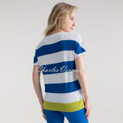 Marble Striped Knit Top - Style 7805-153 (Cobalt / Lime)