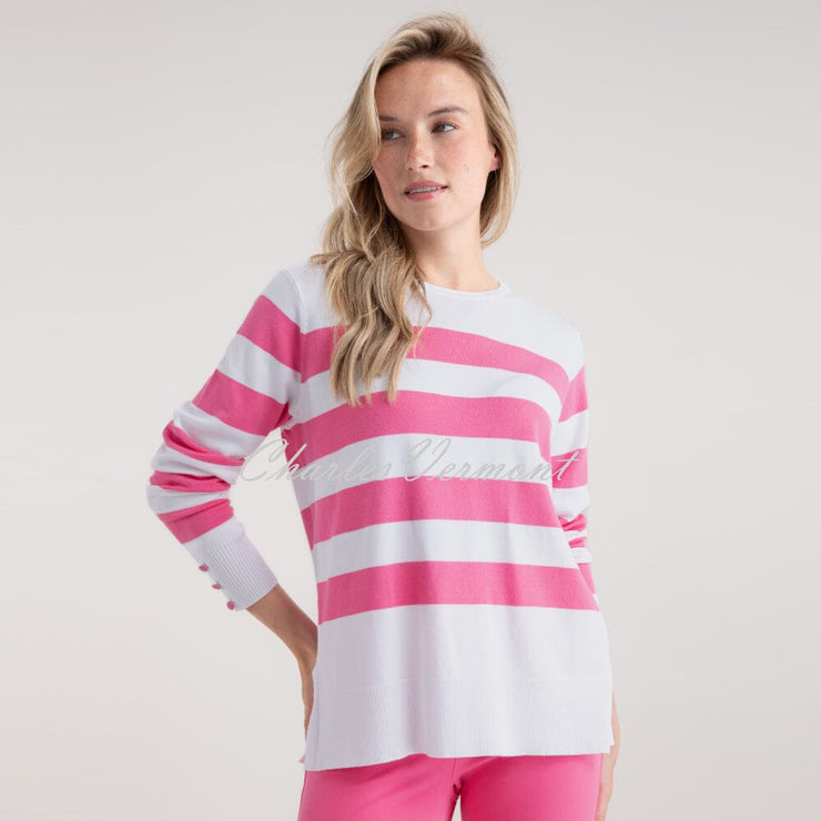 Marble Striped Sweater - Style 7807-194 (Pink / White)