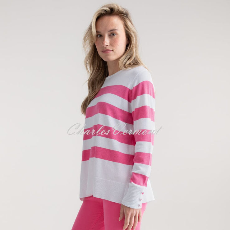 Marble Striped Sweater - Style 7807-194 (Pink / White)