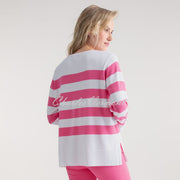 Marble Striped Sweater - Style 7807-194 (Pink / White)