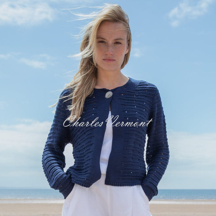 Marble Knit Cardigan - Style 7816-103 (Navy)