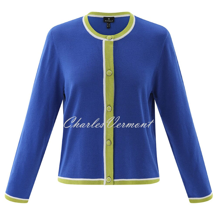 Marble Cardigan - Style 7906-153 (Cobalt / Lime)