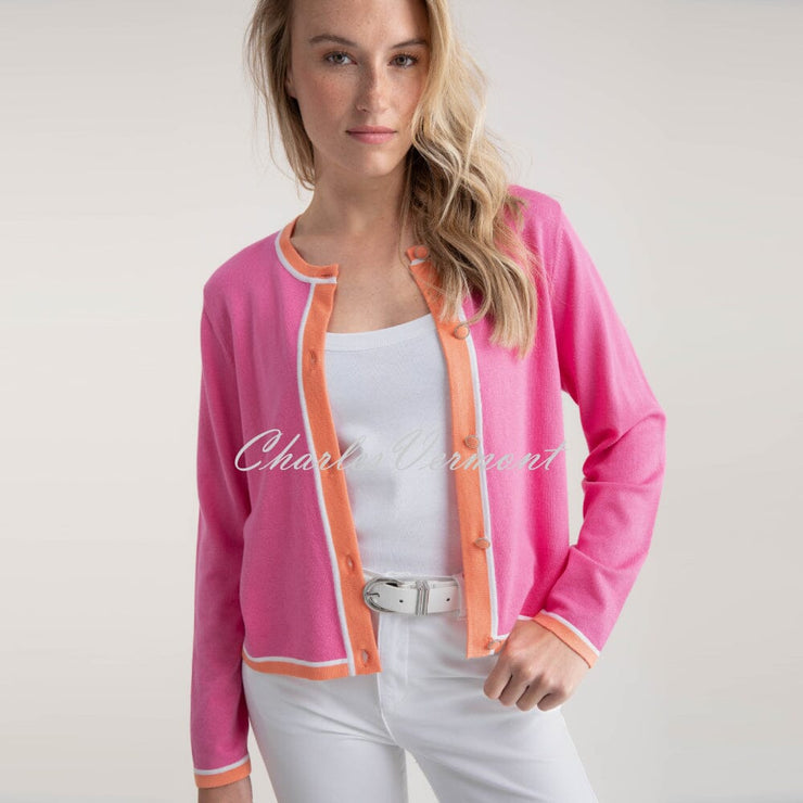 Marble Cardigan - Style 7906-194 (Pink / Orange)