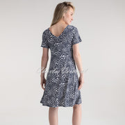 Marble Abstract Print Reversible Dress - Style 7922-103 (Navy)