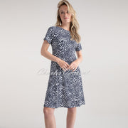 Marble Abstract Print Reversible Dress - Style 7922-103 (Navy)