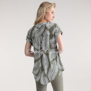 Marble Palm Print Tunic Top - Style 7935-123 (Khaki)