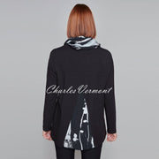 Claire Desjardins 'Breezy Black & White' Top with Scarf - Style 91796