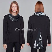 Claire Desjardins 'Breezy Black & White' Top with Scarf - Style 91796