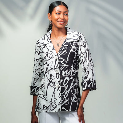 Alison Sheri Monochrome Print Blouse - Style A45191